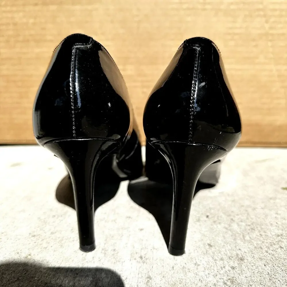 Lauren Ralph Lauren Pumps Heels Patent Leather Pointed Toe Slip On Black 8